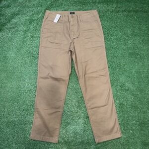 Express Men's Khaki Utility Pants Size 34‎ Straight Fit Patch Pocket Chinos